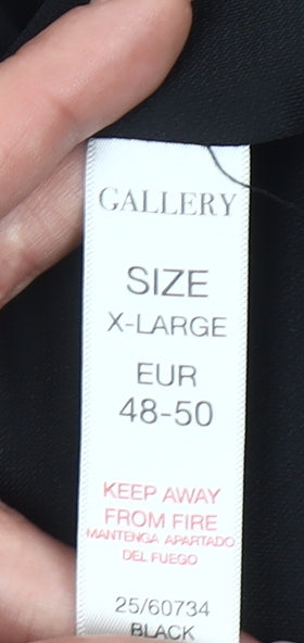 Gallery Women’s Black XL Cowl Neck Long Sleeve Blouse