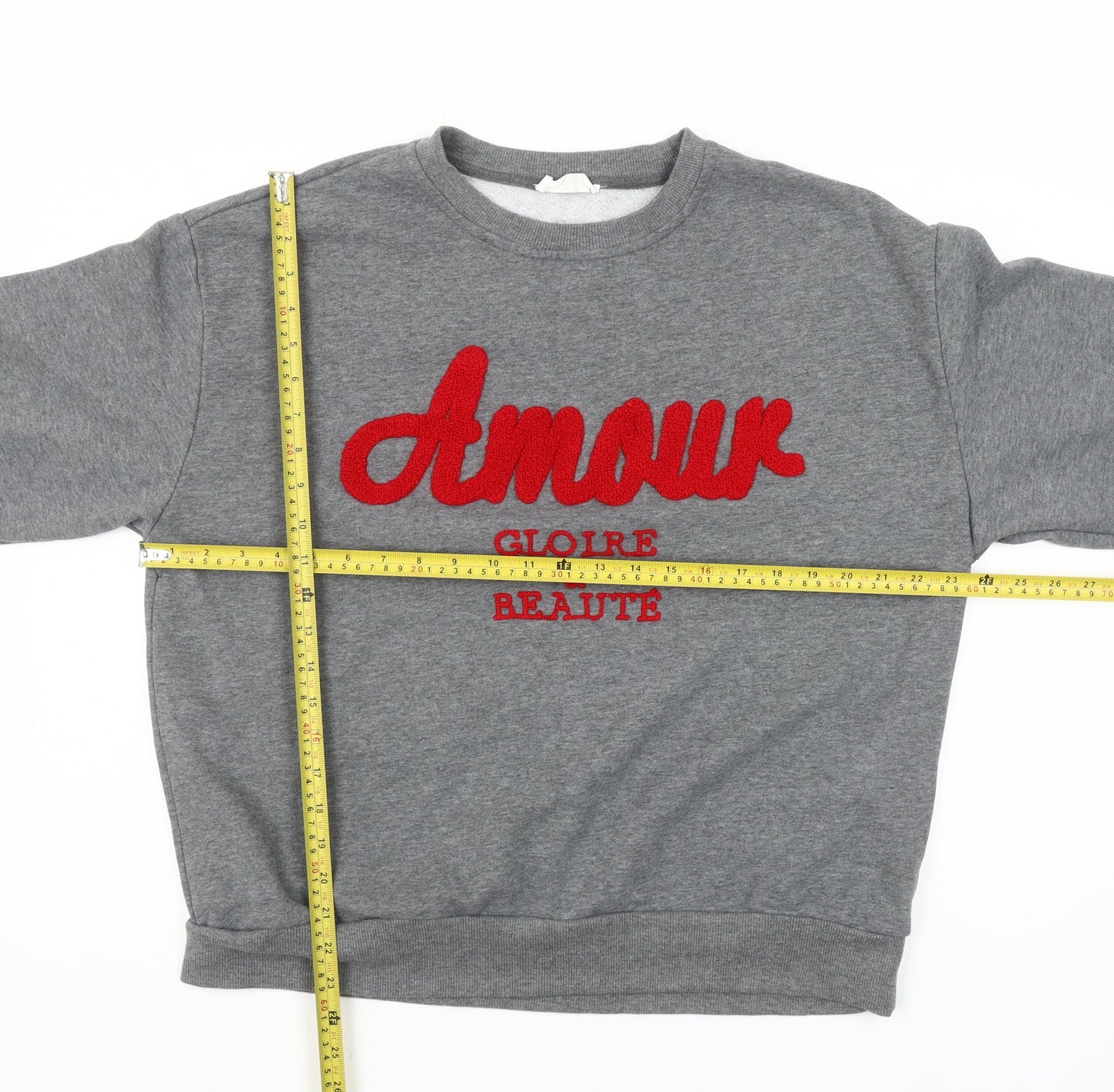 Inspiration Studio Womens Grey Sweatshirt M Logo Pullover Casual