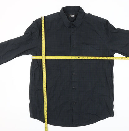 Dunnes Stores Men’s Grey Check Long Sleeve Cotton Shirt L