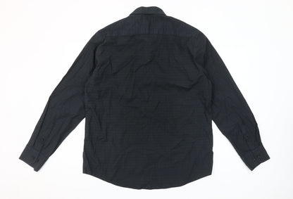 Dunnes Stores Men’s Grey Check Long Sleeve Cotton Shirt L