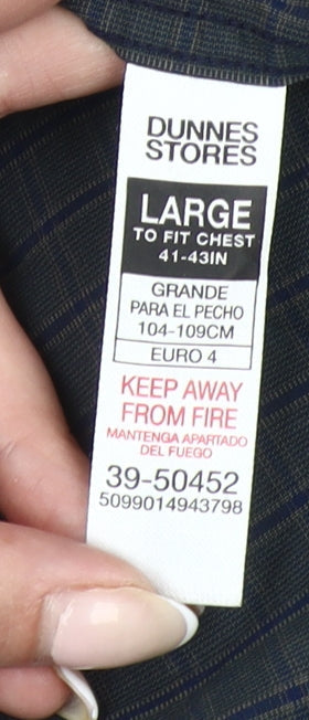Dunnes Stores Men’s Grey Check Long Sleeve Cotton Shirt L