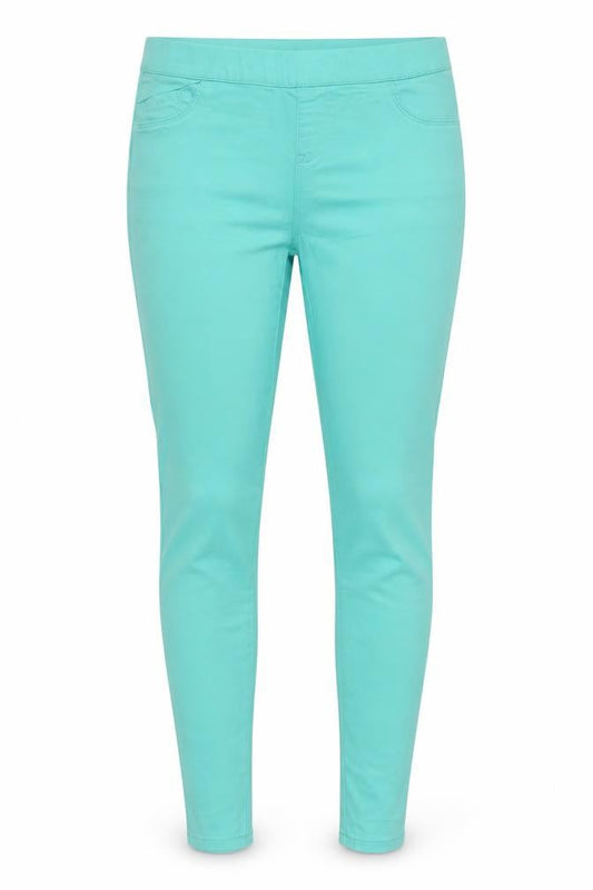 Front view of Denim Co Women’s Green Skinny Slim Fit Jeans, size UK 10, Cotton Blend