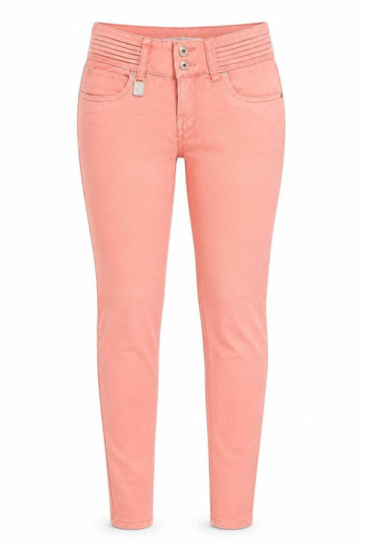 Front view of Toxik3 Women’s Pink Skinny Jeans, size UK 10 Slim, Fit Stretch Denim