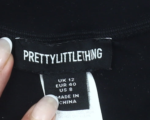 PrettyLittleThing Women’s Black Full Zip Sweatshirt UK 12 Regular