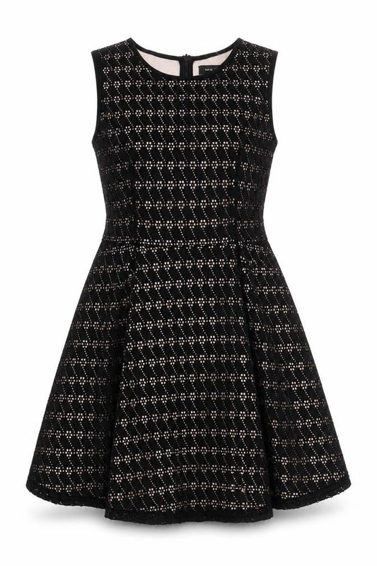 New Look Womens Black Size 12 A-Line Sleeveless Lace Dress