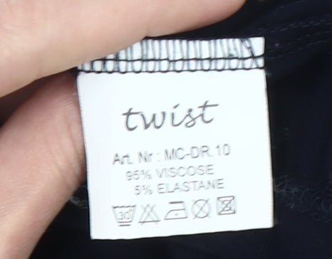 Twist Women’s Black Ruffle Tunic Blouse Size L Sleeveless Scoop Neck