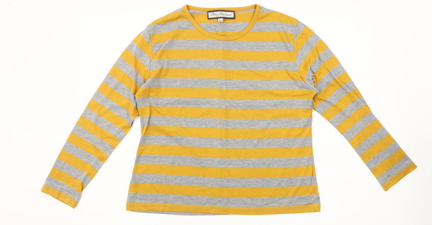 Paco Boutique Women’s Multicoloured XL Long Sleeve Striped T-Shirt