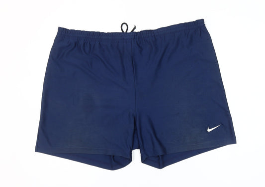 Nike Mens Blue 2XL Sports Shorts Elastic Waist Drawstring