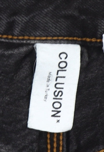 Collusion Womens Black Straight Leg Jeans Size 12 30x32