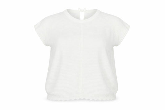 Gallery Women’s White Knit Pullover Jumper Size M Cap Sleeve