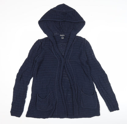Lucky Brand Women’s Blue Knit Hooded Cardigan Jumper Size M