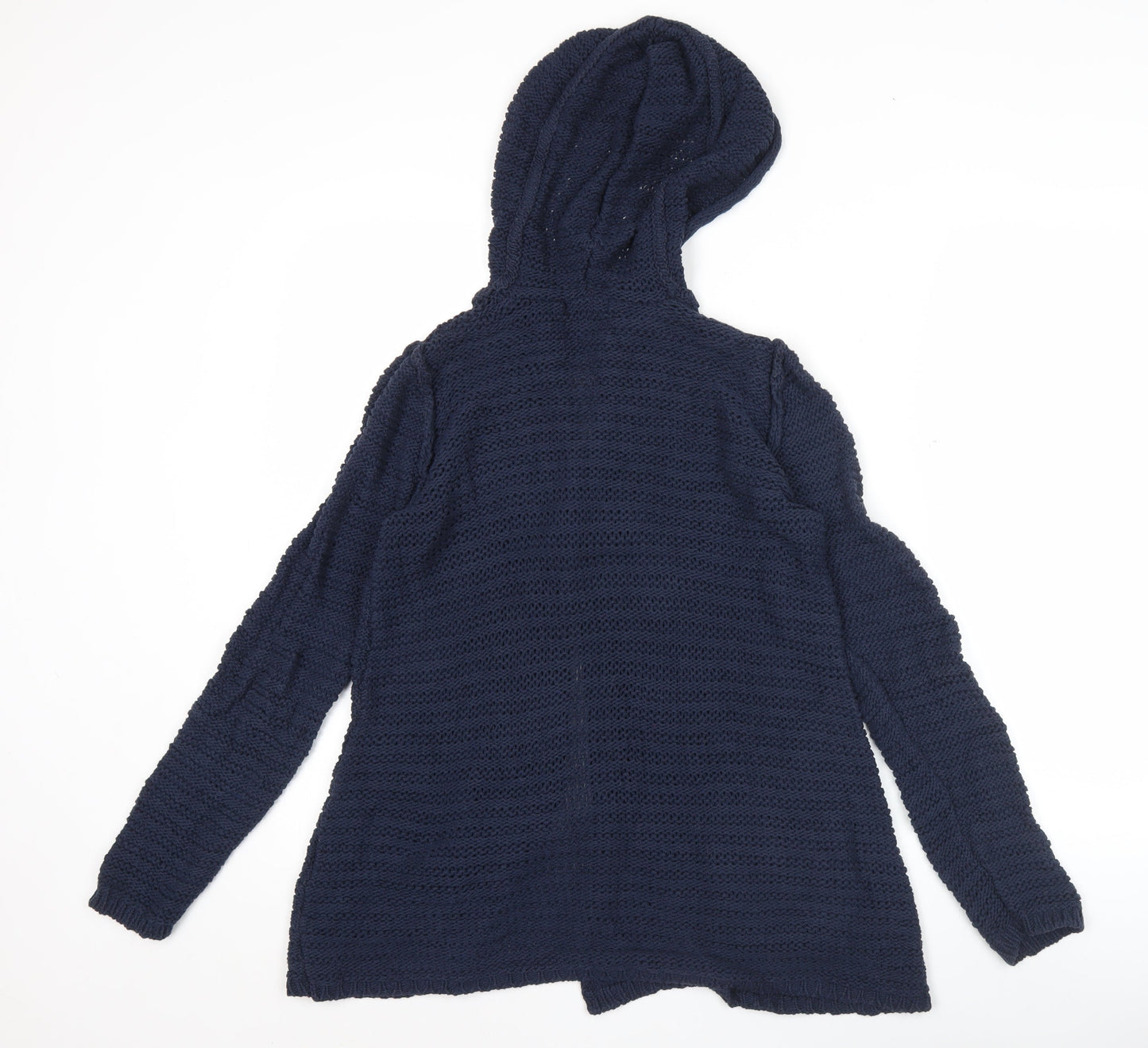Lucky Brand Women’s Blue Knit Hooded Cardigan Jumper Size M