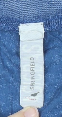Springfield Women’s Blue Floral Cotton Tunic Blouse Size 14