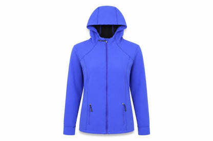 Front view of Dunnes Women’s Blue Full Zip Hooded Jacket, size UK 12