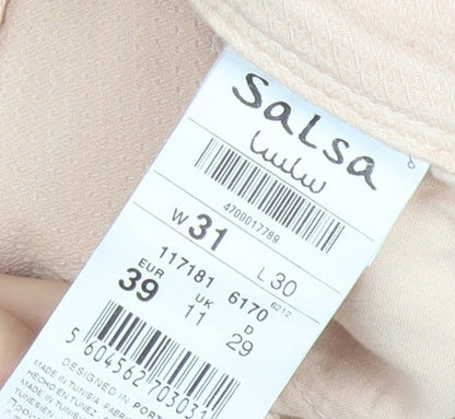 Salsa Womens Pink Skinny Jeans Size 12 Slim Fit Mid Rise
