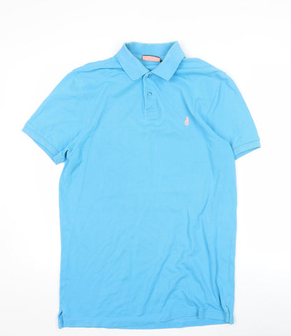 Thomas Pink Men's Blue Slim Fit Cotton Polo Shirt Size S