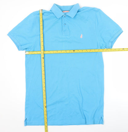 Thomas Pink Men's Blue Slim Fit Cotton Polo Shirt Size S