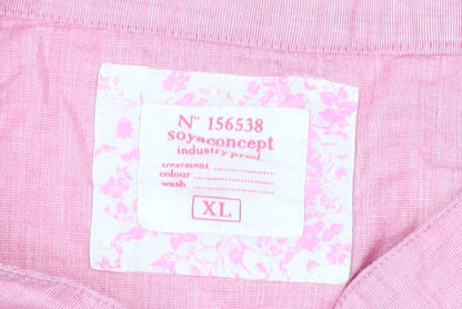 Soya Concept Womens Pink Cotton Tunic Blouse XL Short Sleeve