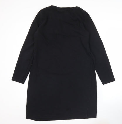 DKNY Women’s Black Sequin Logo T-Shirt Dress Size S