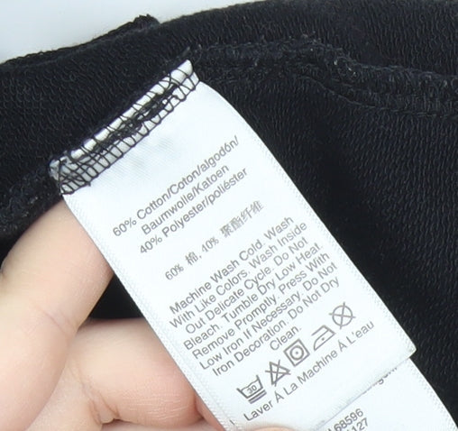 DKNY Women’s Black Sequin Logo T-Shirt Dress Size S