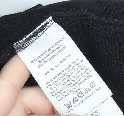 DKNY Women’s Black Sequin Logo T-Shirt Dress Size S