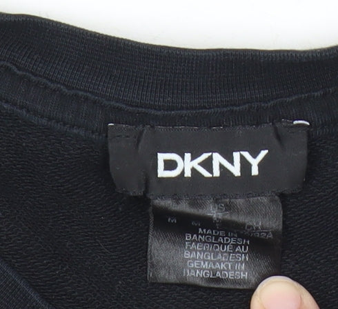 DKNY Women’s Black Sequin Logo T-Shirt Dress Size S