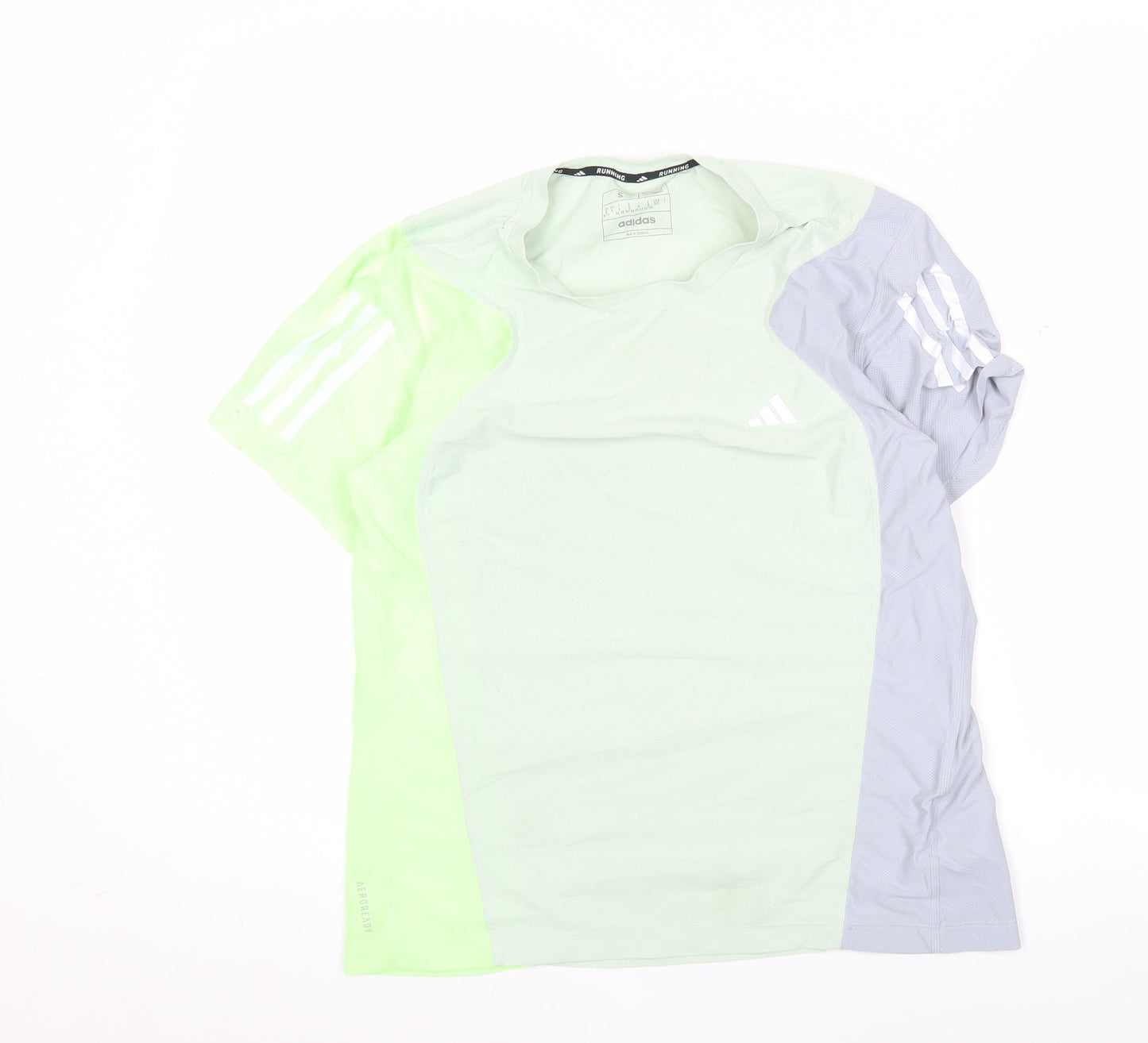 Adidas Womens Green Grey Running T-Shirt Small Regular Fit