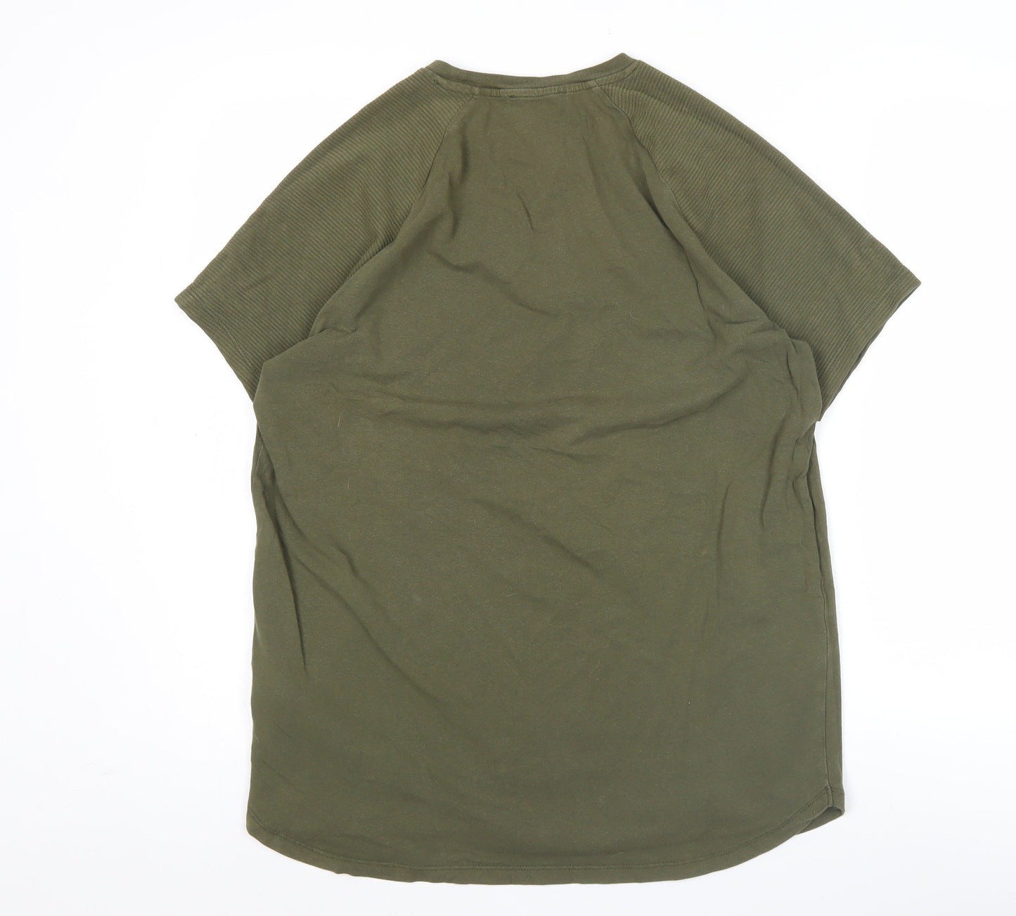 Bershka Men's Green L Crew Neck Short Sleeve T-Shirt