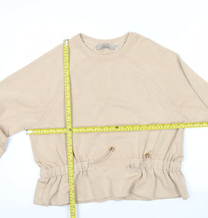 Paul Costelloe Living Women’s Beige Sweatshirt Size 12 Drawstring Hem