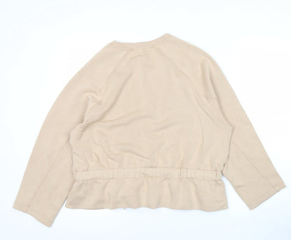 Paul Costelloe Living Women’s Beige Sweatshirt Size 12 Drawstring Hem