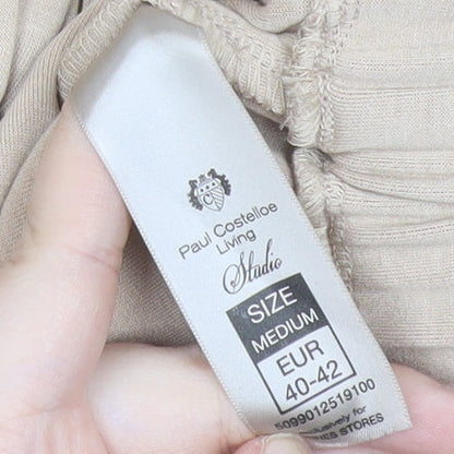 Paul Costelloe Living Women’s Beige Sweatshirt Size 12 Drawstring Hem