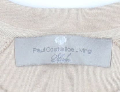 Paul Costelloe Living Women’s Beige Sweatshirt Size 12 Drawstring Hem