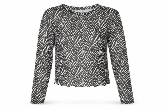 Primark Women’s Black Animal Print Mesh Blouse Size S UK 10/12