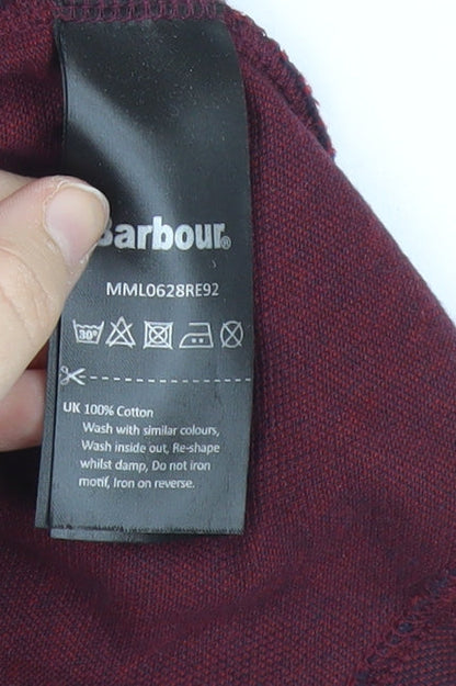Barbour Men’s Red Polo Shirt Size M Short Sleeve Cotton Casual