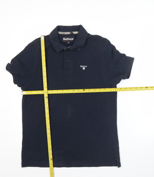 Barbour Men's Navy Blue Polo Shirt M Regular Fit Cotton Casual