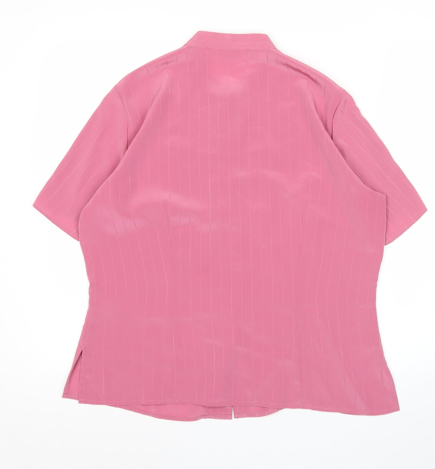 Marks and Spencer Women’s Pink Button-Up Shirt UK 14 Short Sleeve