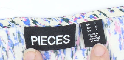 Pieces Women’s Multicoloured Floral Tunic Blouse Size L