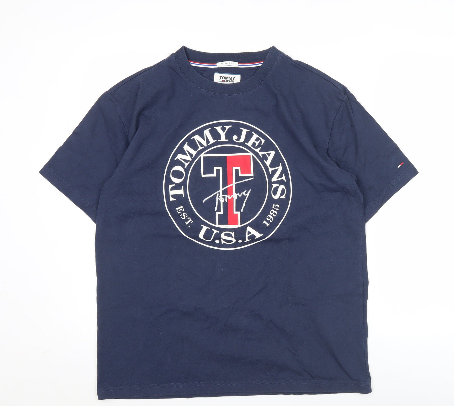 Tommy Jeans Men's Blue M Relaxed Fit Graphic Logo T-Shirt