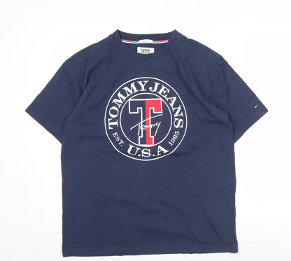 Tommy Jeans Men's Blue M Relaxed Fit Graphic Logo T-Shirt