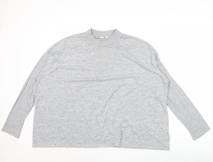 GAP Women’s Grey XL Mock Neck Long Sleeve Knit Pullover Jumper