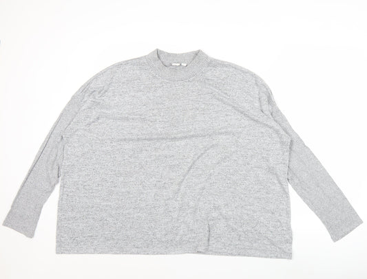 GAP Women’s Grey XL Mock Neck Long Sleeve Knit Pullover Jumper