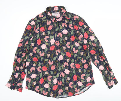 Country Collection Men's Multicolour Floral Viscose Shirt Size 16 L/S