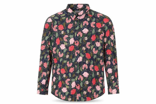 Country Collection Men's Multicolour Floral Viscose Shirt Size 16 L/S