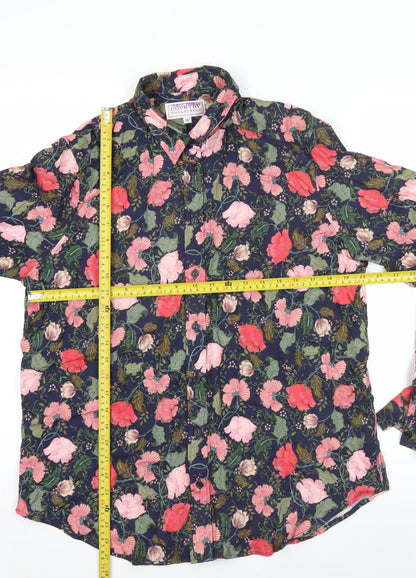 Country Collection Men's Multicolour Floral Viscose Shirt Size 16 L/S