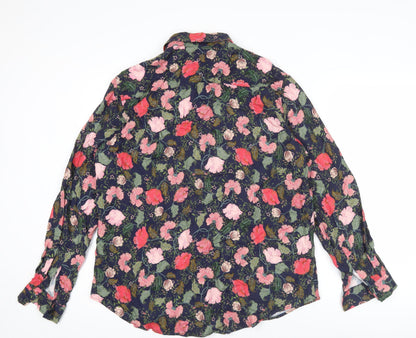Country Collection Men's Multicolour Floral Viscose Shirt Size 16 L/S