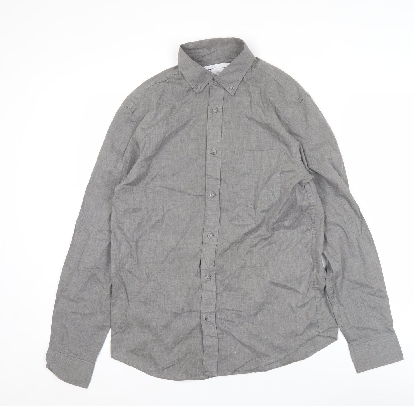 Old Navy Men’s Grey Slim Fit Long Sleeve Button-Up Shirt Size S