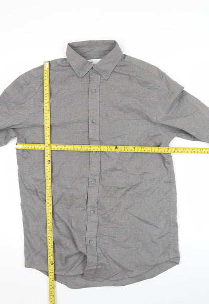 Old Navy Men’s Grey Slim Fit Long Sleeve Button-Up Shirt Size S