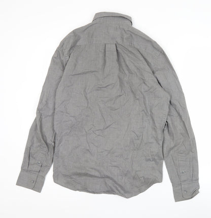 Old Navy Men’s Grey Slim Fit Long Sleeve Button-Up Shirt Size S