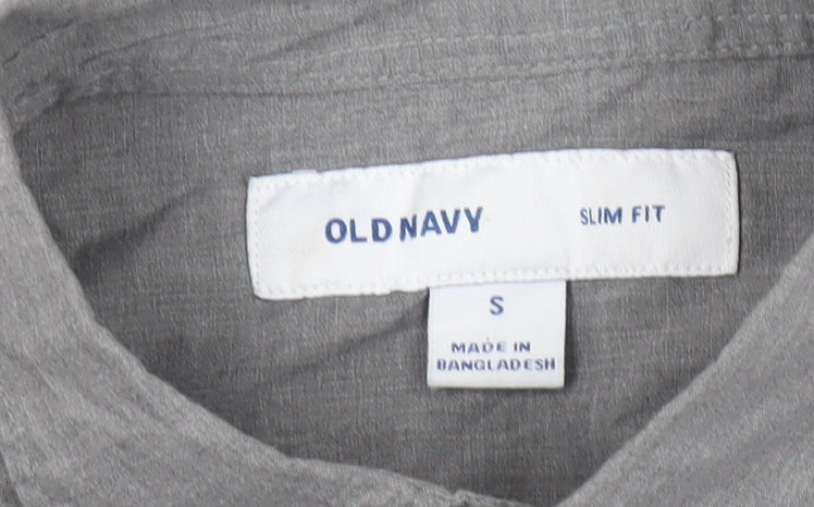Old Navy Men’s Grey Slim Fit Long Sleeve Button-Up Shirt Size S