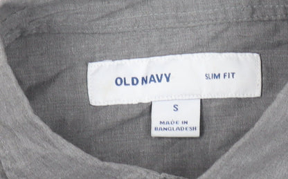 Old Navy Men’s Grey Slim Fit Long Sleeve Button-Up Shirt Size S